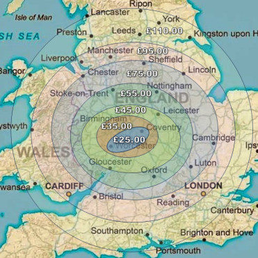 Click on map to enlarged and see travel costs